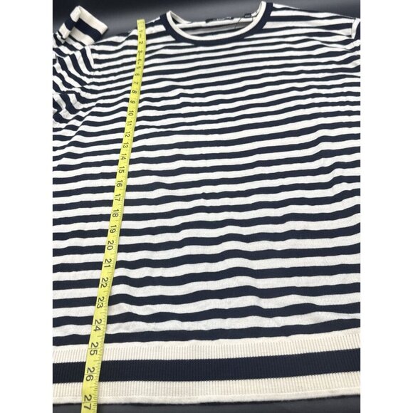 Murano Modern Performance Men’s BLACK IVORY Striped Long Sleeve Sweater Sz XXL - Picture 11 of 11